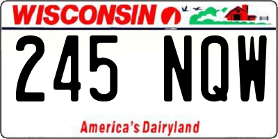 WI license plate 245NQW