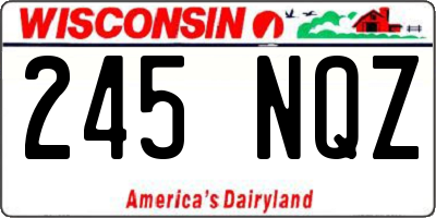 WI license plate 245NQZ