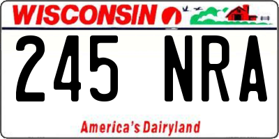 WI license plate 245NRA