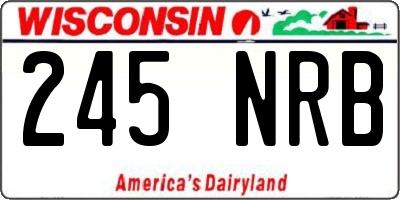 WI license plate 245NRB