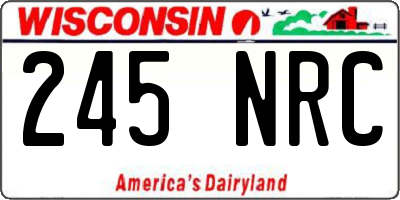 WI license plate 245NRC