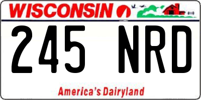 WI license plate 245NRD