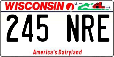 WI license plate 245NRE