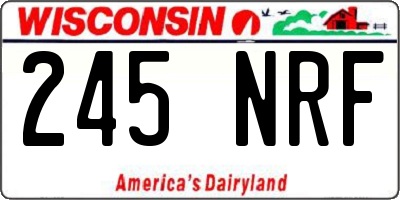 WI license plate 245NRF
