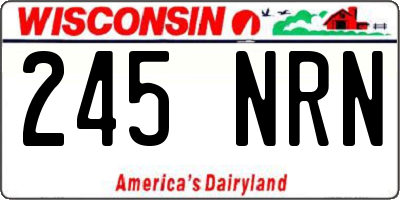 WI license plate 245NRN