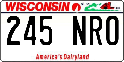 WI license plate 245NRO