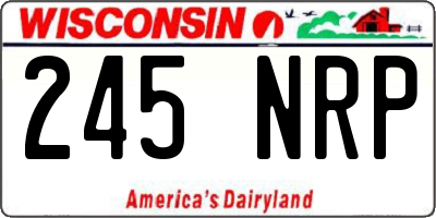 WI license plate 245NRP