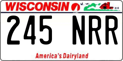 WI license plate 245NRR