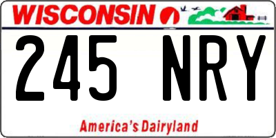 WI license plate 245NRY