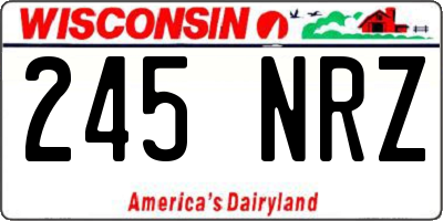 WI license plate 245NRZ
