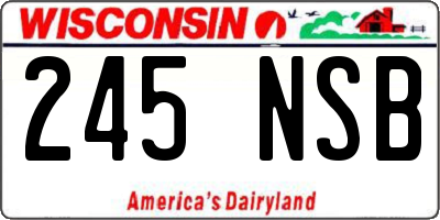WI license plate 245NSB