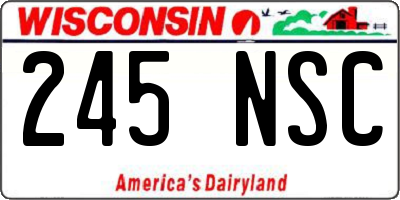 WI license plate 245NSC
