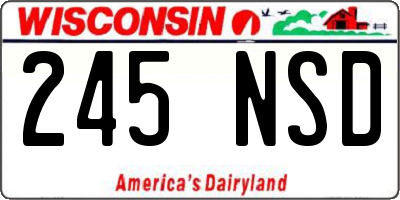 WI license plate 245NSD