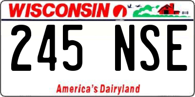 WI license plate 245NSE