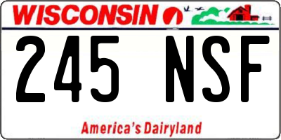 WI license plate 245NSF