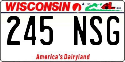 WI license plate 245NSG