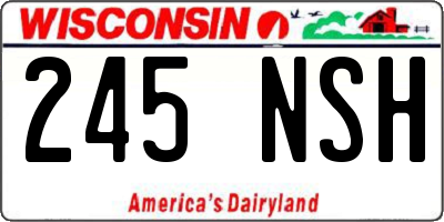 WI license plate 245NSH