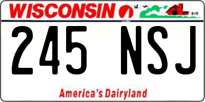 WI license plate 245NSJ