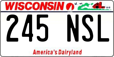 WI license plate 245NSL