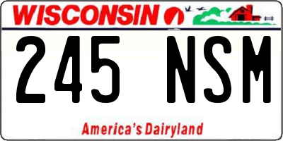 WI license plate 245NSM