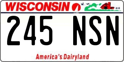 WI license plate 245NSN
