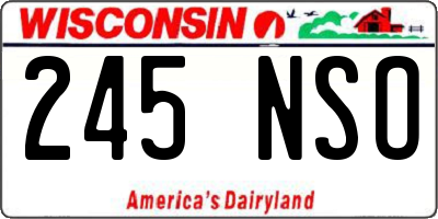 WI license plate 245NSO