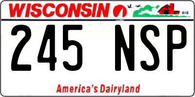 WI license plate 245NSP