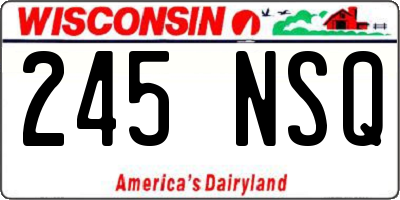 WI license plate 245NSQ