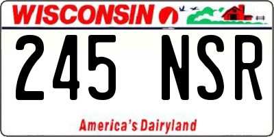 WI license plate 245NSR