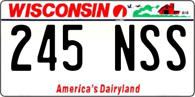 WI license plate 245NSS