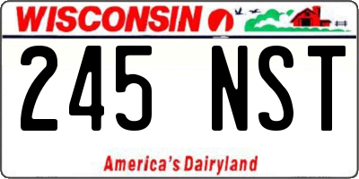 WI license plate 245NST