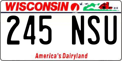 WI license plate 245NSU