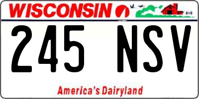 WI license plate 245NSV
