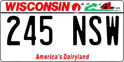 WI license plate 245NSW
