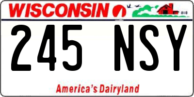 WI license plate 245NSY