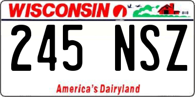 WI license plate 245NSZ