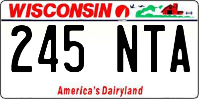 WI license plate 245NTA