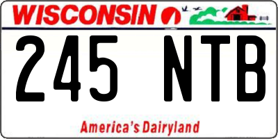 WI license plate 245NTB