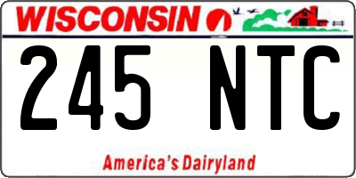 WI license plate 245NTC