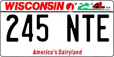 WI license plate 245NTE