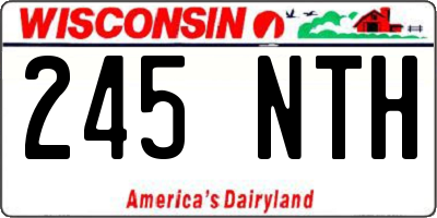 WI license plate 245NTH