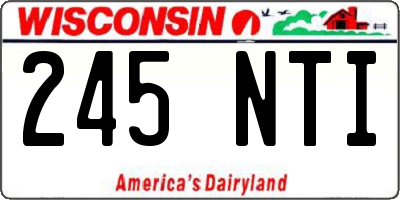 WI license plate 245NTI