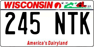 WI license plate 245NTK