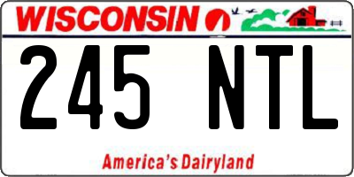 WI license plate 245NTL