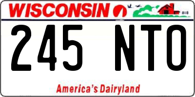 WI license plate 245NTO