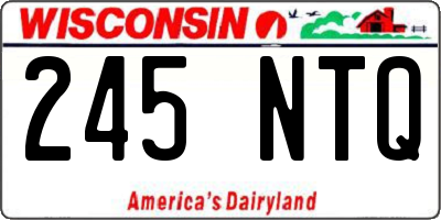 WI license plate 245NTQ