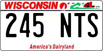 WI license plate 245NTS