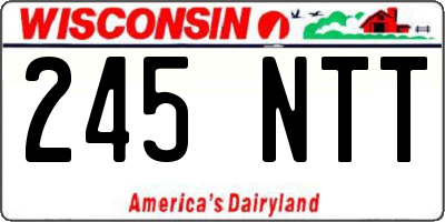 WI license plate 245NTT