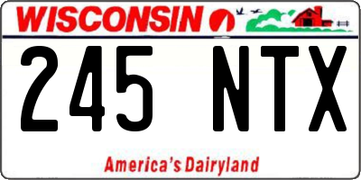WI license plate 245NTX