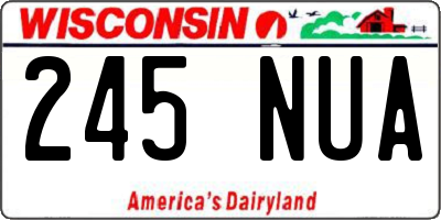WI license plate 245NUA